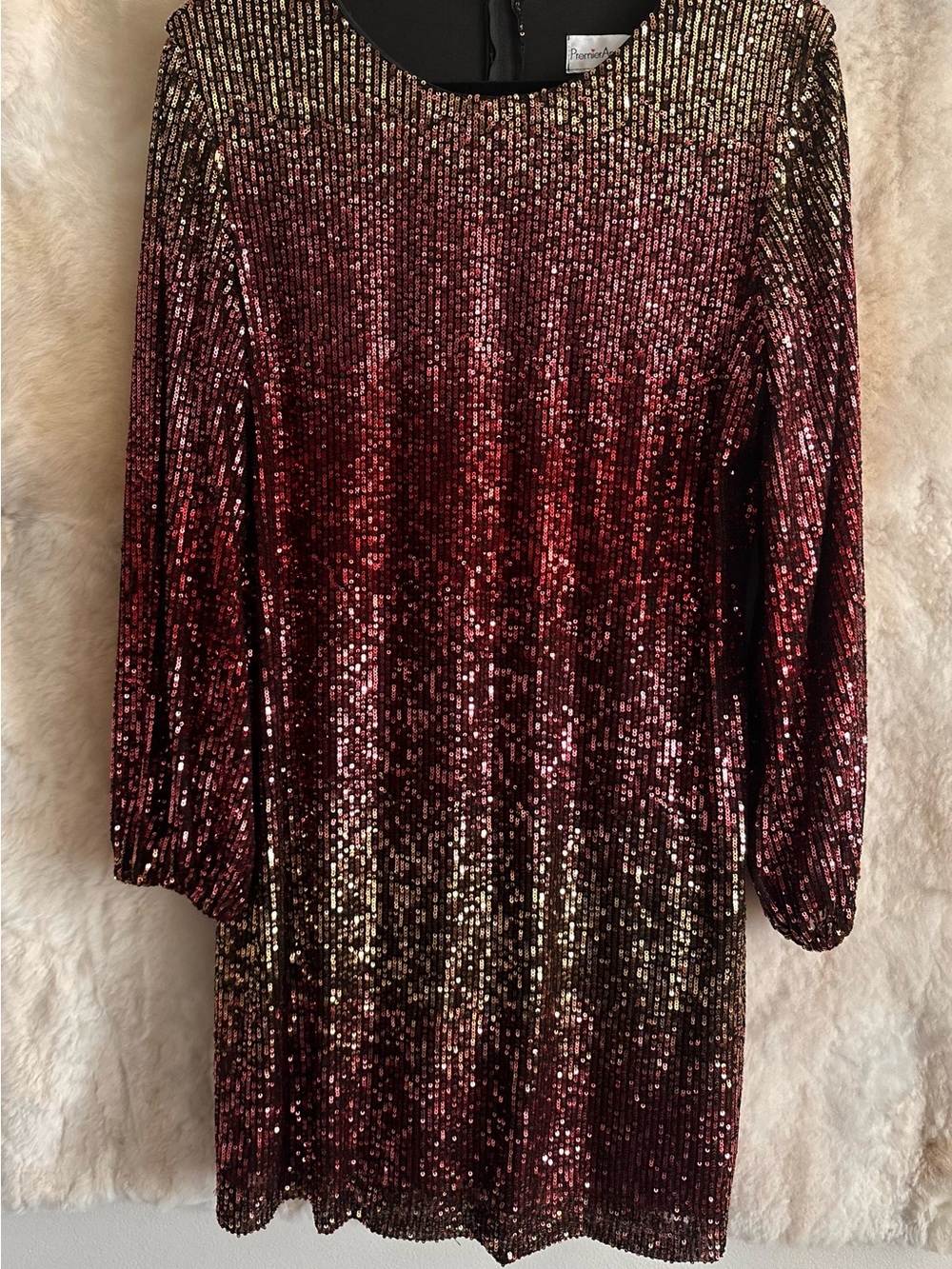 Premier Amour Black Dress with Gold Sequins - Picture 7 of 7